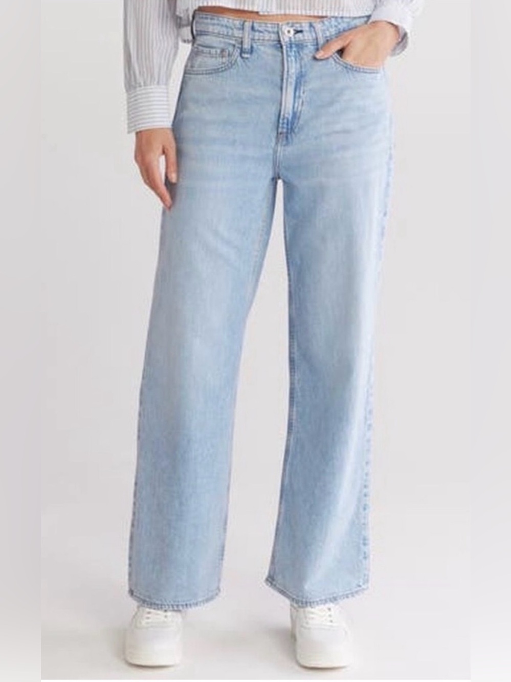 rag & bone New York 'Lori' Mid-Rise Wide Leg Jeans in Light Acid Wash. Size 27